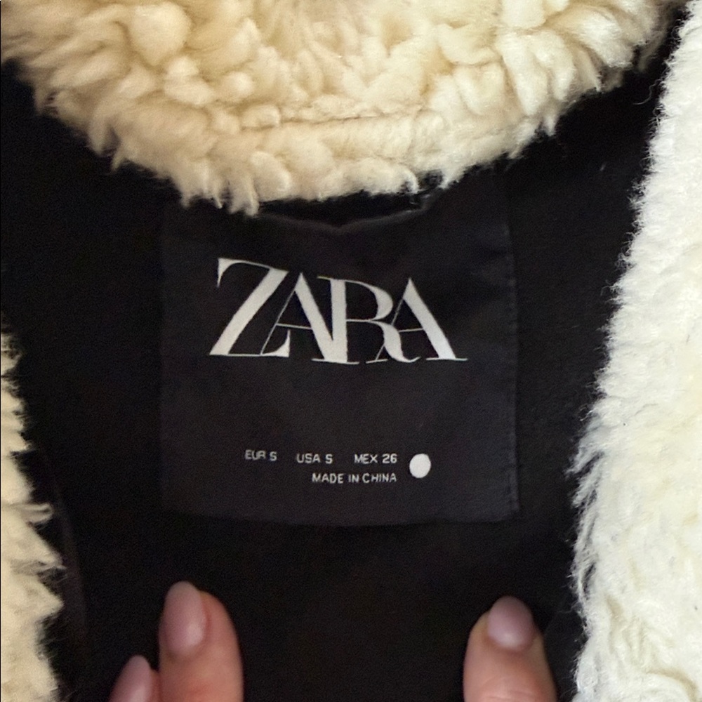 Zara faux fur Sherpa jacket - Picture 6 of 7